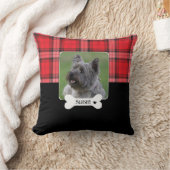 カスタム赤と黒のタータンチェックプレイド装飾用クッション クッション (ブランケット)