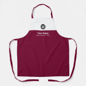 カスタム赤の社員名ロゴ会社 エプロン (正面)