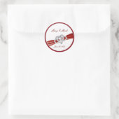 カスタム赤インフィニティハート ラウンドシール (バッグ)