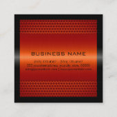 カスタム赤エレガント橙色ステンレス金属 スクエア名刺 (裏面)