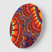 カスタム赤オレンジ色のリミックスウォールクロック ラージ壁時計 (傾斜)