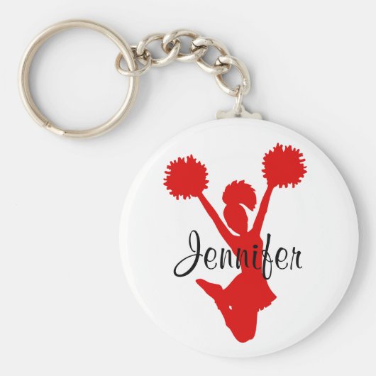 カスタム赤チアリーダーのキーチェーン キーホルダー (正面)