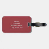カスタム赤デザイエレガントナハート荷物タグ ラゲッジタグ (裏面横)