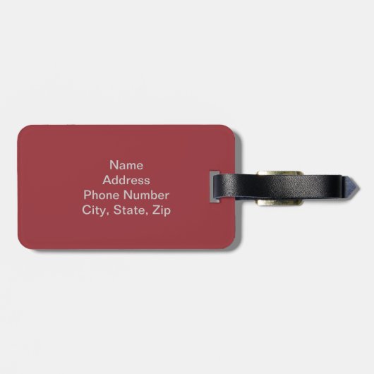 カスタム赤デザイエレガントナハート荷物タグ ラゲッジタグ (裏面横)
