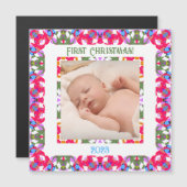 カスタム赤フェスティバルすてきクリスマスフォトギフトカード (正面/裏面)