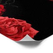 カスタム赤フローラ結婚記念日ポスター ポスター (角)