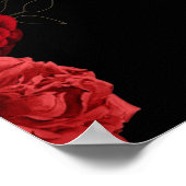 カスタム赤フローラ結婚記念日ポスター ポスター (角)