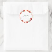 カスタム赤ポピー園フローラベイビーシャワー ラウンドシール (バッグ)