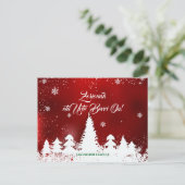 カスタム赤モダンバスクNavidadクリスマスデザイン シーズンポストカード (スタンド正面)