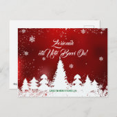 カスタム赤モダンバスクNavidadクリスマスデザイン シーズンポストカード (正面/裏面)