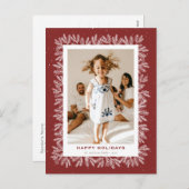 カスタム赤松素朴雪写真幸せ シーズンポストカード (正面/裏面)