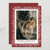 カスタム赤林松写真クリスマス シーズンカード (正面/裏面)