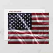 カスタム赤白ストライプ星空アメリカ国旗 ポストカード (正面/裏面)