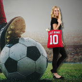 カスタム赤白ブラックスポーツジャージー番号 トートバッグ