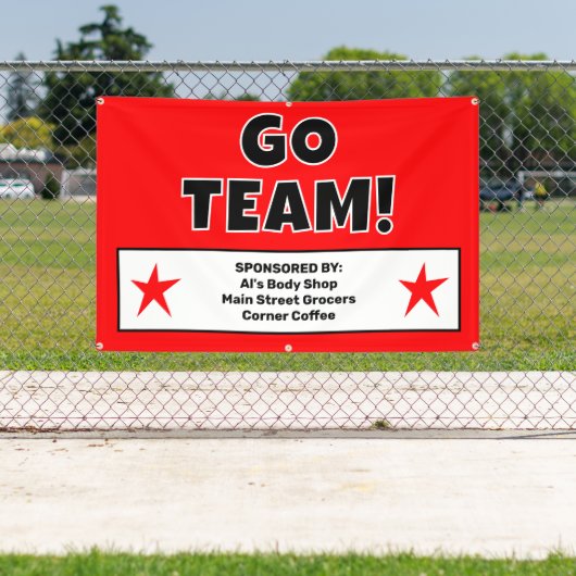 カスタム赤碁チームバナー 横断幕 (インサイチュ)