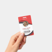 カスタム赤社員モダン詳細IDバッジ バッジ (手持ち)