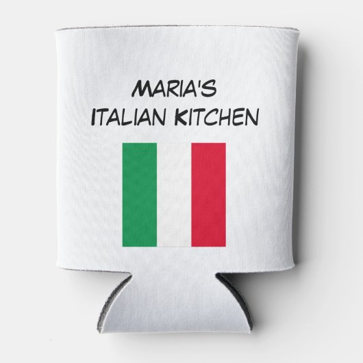 カスタム赤緑と白のフライタリアングキッチン 缶クーラー (正面)