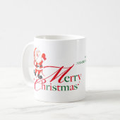 カスタム赤緑のメリークリスマスラブ コーヒーマグカップ (正面左)