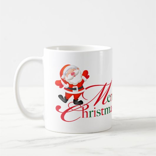 カスタム赤緑のメリークリスマスラブ コーヒーマグカップ (左)