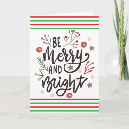 カスタム赤緑飴ストライプクリスマスコード シーズンカード