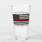 カスタム赤線アメリカ国旗 タンブラーグラス (正面)