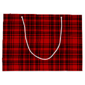 カスタム赤色プ市松模様にライド ラージペーパーバッグ (裏面)