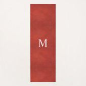 カスタム赤茶色レザーフェイクルックモノグラム ヨガマット (正面)