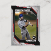 カスタム赤野球トレーディングカード コーリングカード (正面)