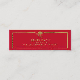 カスタム赤金ゴールド卒業の挿入ネームカード コーリングカード