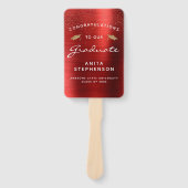 カスタム赤金属白色金ゴールド卒業 ハンドファン (正面)