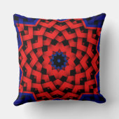 カスタム赤青スターダイヤモンドパターンソファピロー クッション (裏面)