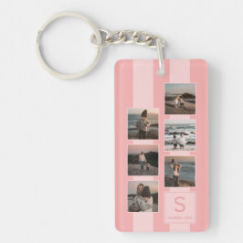 カスタム赤面シンプルピンクの キーホルダー