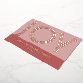 カスタム赤面スタイリッシュピンクミニマルバラ金ゴールド 箔シーズンカード (回転した状態)