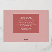 カスタム赤面スタイリッシュピンクミニマルバラ金ゴールド 箔シーズンカード (裏面)