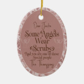 カスタム赤面ピンクのクリスマスオーナメント セラミックオーナメント (正面)