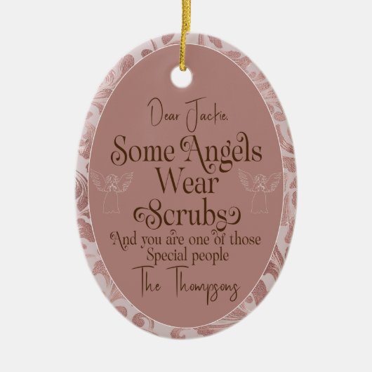 カスタム赤面ピンクのクリスマスオーナメント セラミックオーナメント (正面)