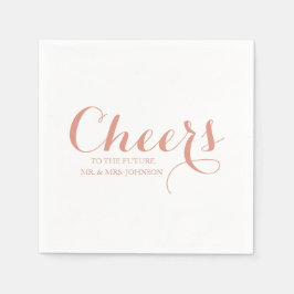 カスタム赤面ピンクの未来のミセス・ネーム結婚ズ スタンダードカクテルナプキン