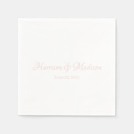 カスタム赤面ピンクスクリプトカップル名結婚Date's スタンダードカクテルナプキン