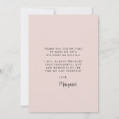 カスタム赤面ピンク70th誕生日パーティー サンキューカード (裏面)