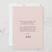 カスタム赤面ピンク80th誕生日パーティー サンキューカード (裏面)