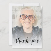 カスタム赤面ピンク90th誕生日パーティー サンキューカード (正面)