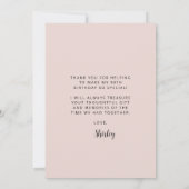 カスタム赤面ピンク90th誕生日パーティー サンキューカード (裏面)