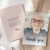 カスタム赤面ピンク90th誕生日パーティー サンキューカード