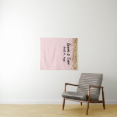 カスタム赤面ブラック&金ゴールドの結婚フォトブースプロップ タペストリー (インサイチュ(横))