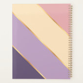 カスタム赤面紫ピンク金ゴールドアストライプート プランナー手帳 (裏面)