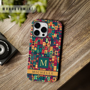 カスタム赤黄色の緑の図形の幾何学的 Case-Mate iPhone 14 PRO MAXケース