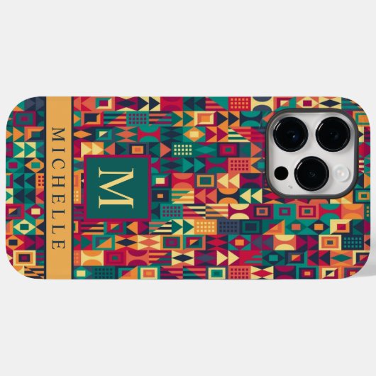 カスタム赤黄色の緑の図形の幾何学的 Case-Mate iPhoneケース (裏面 (横))