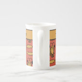 カスタム赤黄色ワニの魚の部族エジプト ボーンチャイナマグカップ (裏面)