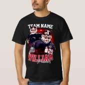 カスタム赤黒二枚フォトサッカー選手 Tシャツ (正面)