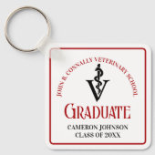 カスタム赤黒獣医学校卒業 キーホルダー (正面)